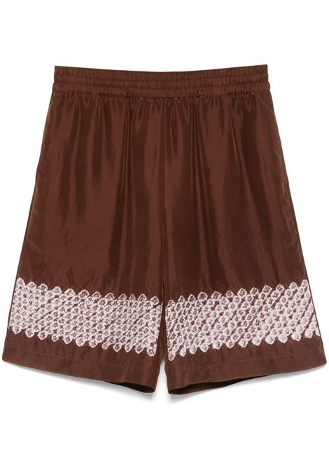 Brown  graphic-print shorts Feng chen wang - men